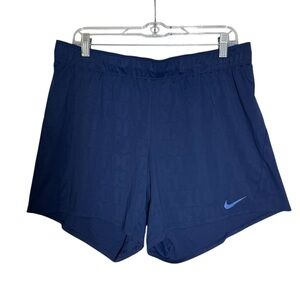 Nike Dri-Fit Training Shorts Navy Blue Blue Swoosh Size XL Just Do It Monogram